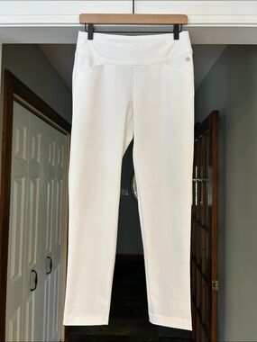 Lilly Pulitzer White Athletic Active Golf Pants Sz 4 28” Inseam